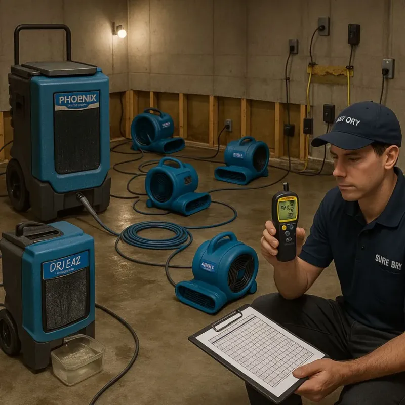 Structural Drying and Dehumidification process in Killingly Center, CT